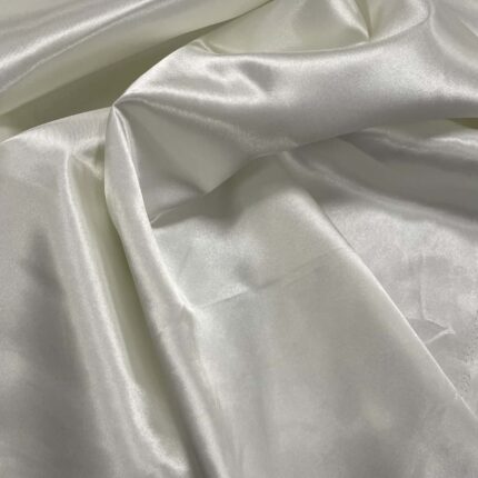 Satininis audinys Balta šilta — Išpardavimas | Trys Pelėdos