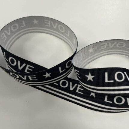 Dekoratyvinė juostelė, 25 mm LOVE — siuvimo juostelė | Trys Pelėdos