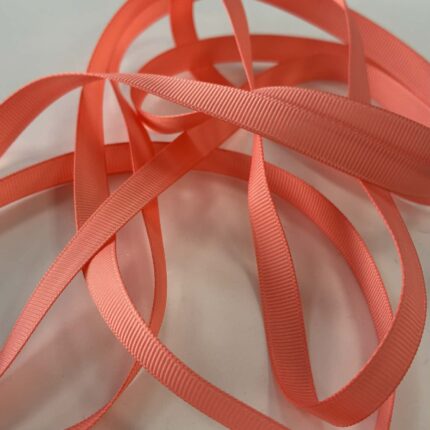 Grosgrain juostelė, 9 mm Ryški persikinė 28