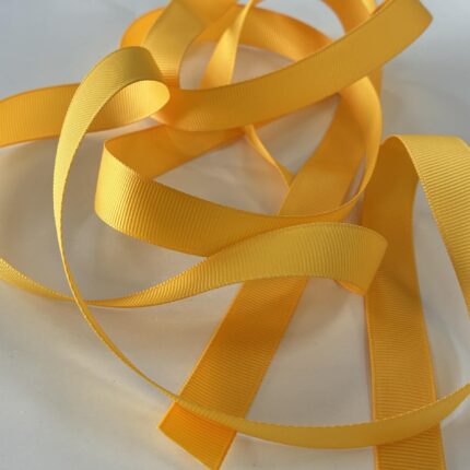 Grosgrain juostelė 15 mm, Geltona 50