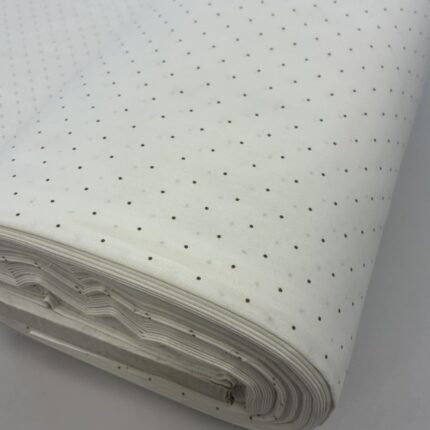 Medvilninis poplinas Pieno baltumo ir rudi taškiukai