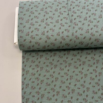 Medvilninis double gauze muslinas Mineral smulkios gėlytės