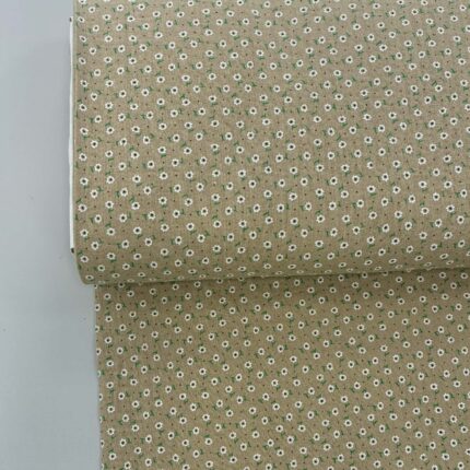 Medvilninis double gauze muslinas Smėliniai gėlių žiedai